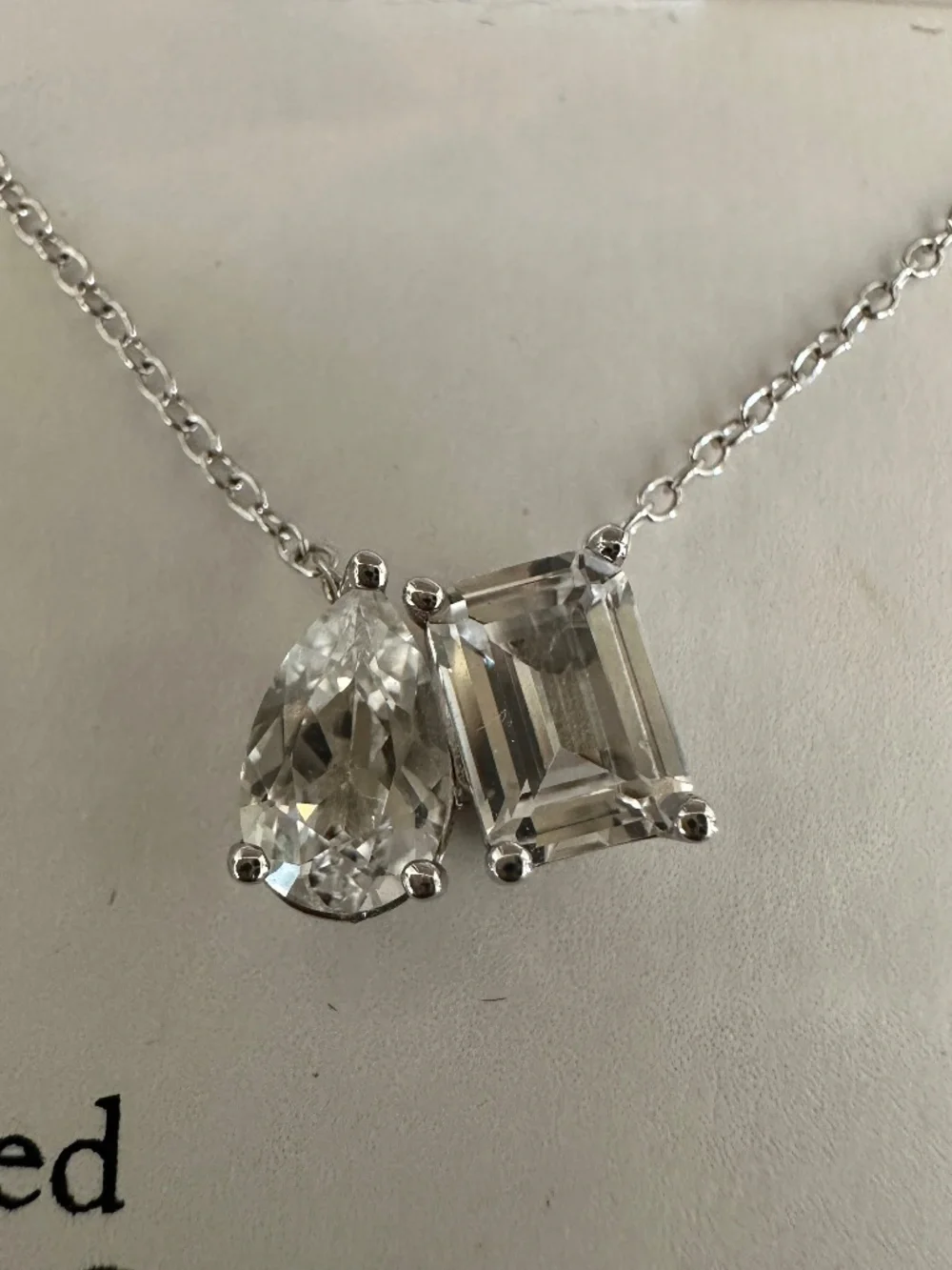 Gemstone Brilliance Created White Sapphire Sterling Silver Pendant Necklace